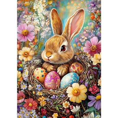 Bunny Diamond Painting Kits for Adults, 5D Easter Eggs Diamond Art Kits for B...