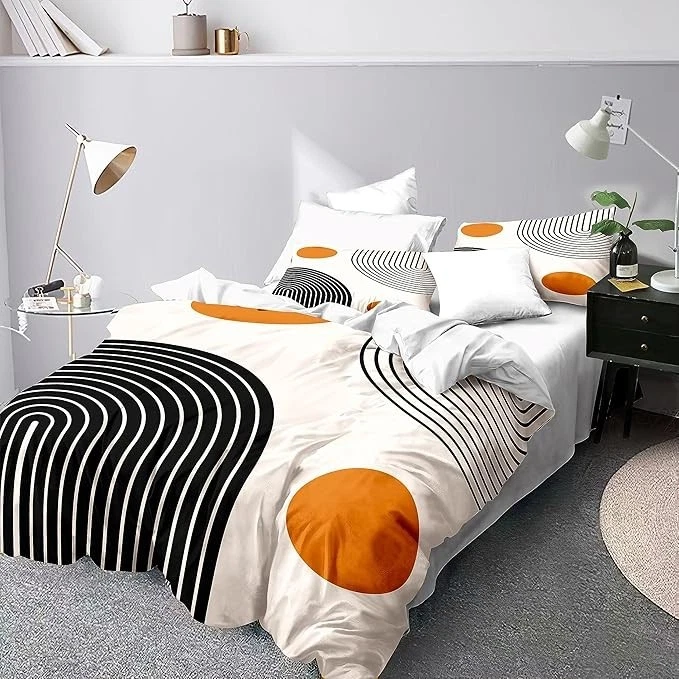 Juego de funda nórdica moderna Siwacline Mid Century Queen 1 funda nórdica 2 fundas de almohada Foto 3 de 4