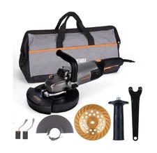 7 In Concrete Grinder Set with Dust Extraction Shroud and Diamond Grinding Wheel