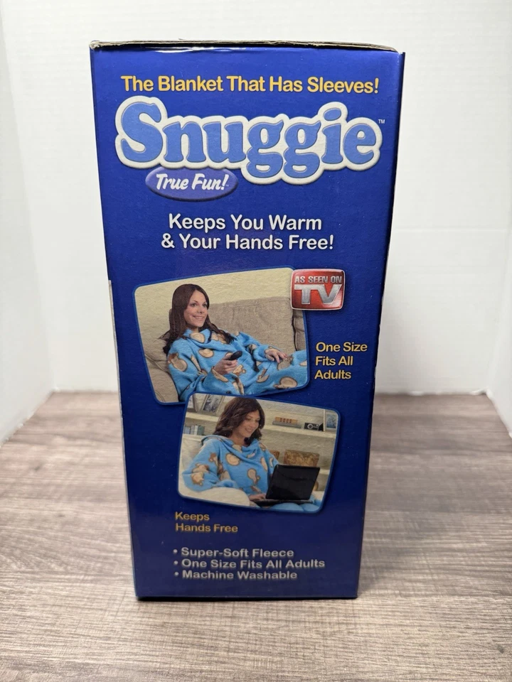 SNUGGIE THE BLANKET THAT HAS SLEEVES AS SEEN ON TV BLUE/MONKEY NEW IN BOX - Image 2 of 4