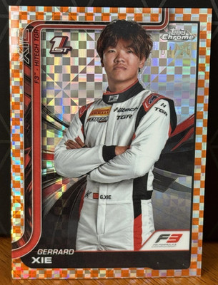2025 Topps Chrome Formula 1 F1 Gerrard Xie 1st RC #56 Orange Checker Flag 04/25