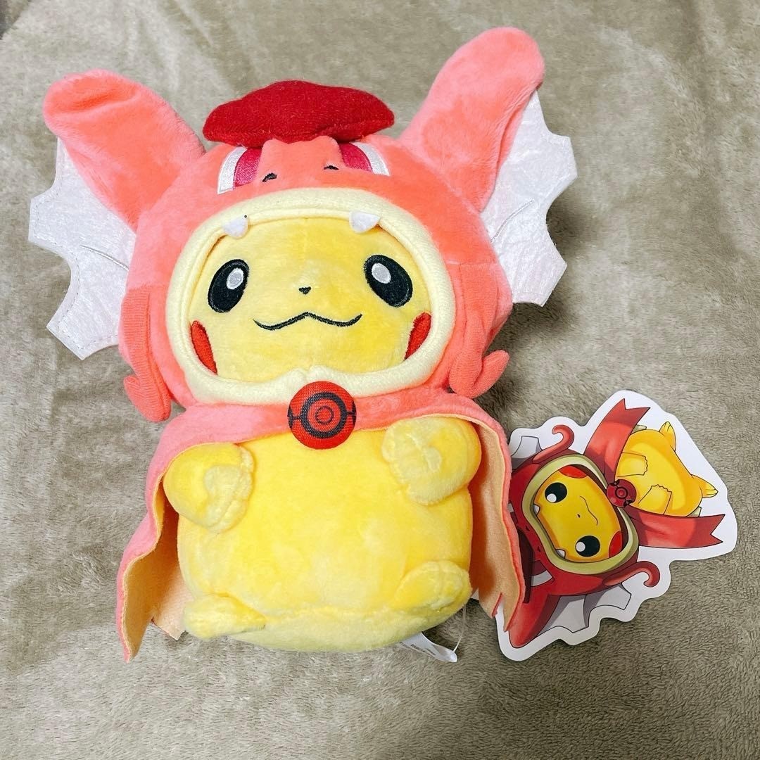 Pokemon Center Hiroshima Limited Red Gyarados Pikachu Plush Toy w/Tag Japan Mint