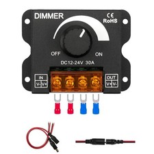 LED Light Strip Dimmer, DC 12V-24V 30A PWM Dimming Controller for Dimmer Knob...