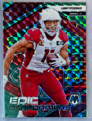 Larry Fitzgerald 2025 Panini Mosaic Epic Performers Reactive Green