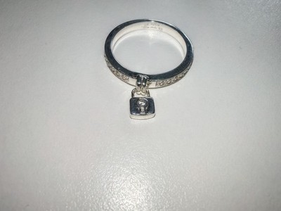Thomas Sabo Ring Zirkonia Bandring bewegliches Vorhängeschloss Schloss Gr 52 !!!