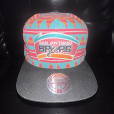 Mitchell & Ness San Antonio Spurs NBA Adjustable Snapback Cap Hat Black