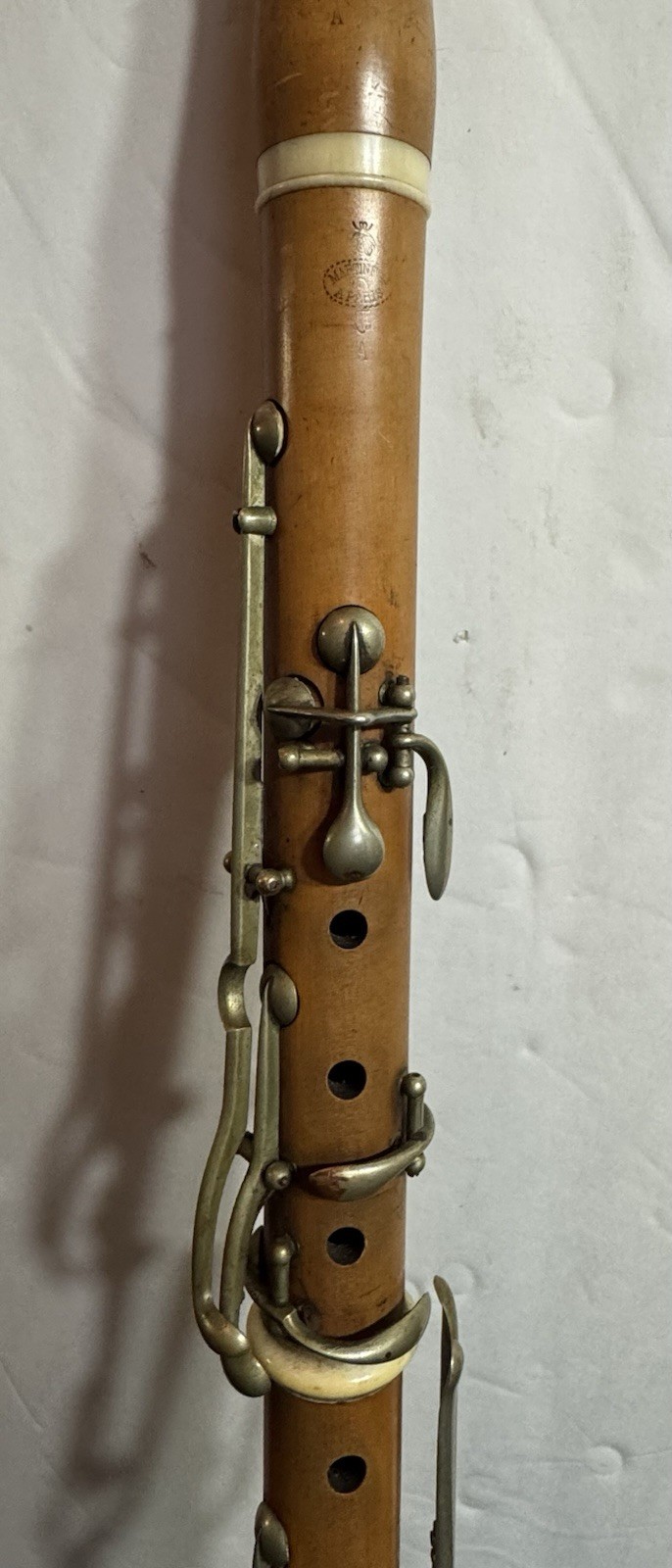 Antique 1878-1882 MARTIN Freres A PARIS Boxwood Clarinet A 13 Key For Parts Only