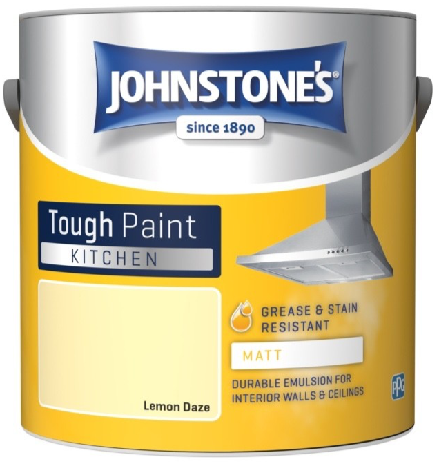 Johnstone's Walls Ceilings Kitchen Stain Matt Emulsion Paint 2.5L - Lemon Daze