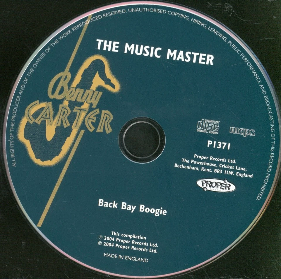 Benny Carter Music Master Disc Three - Back Bay Boogie CD UK Proper  (2) 2004 - Image 3 of 3
