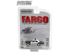 GREENLIGHT FARGO 1986 FORD LTD CROWN VICTORIA POLICE 1/64 BLACK WHITE 44950 B