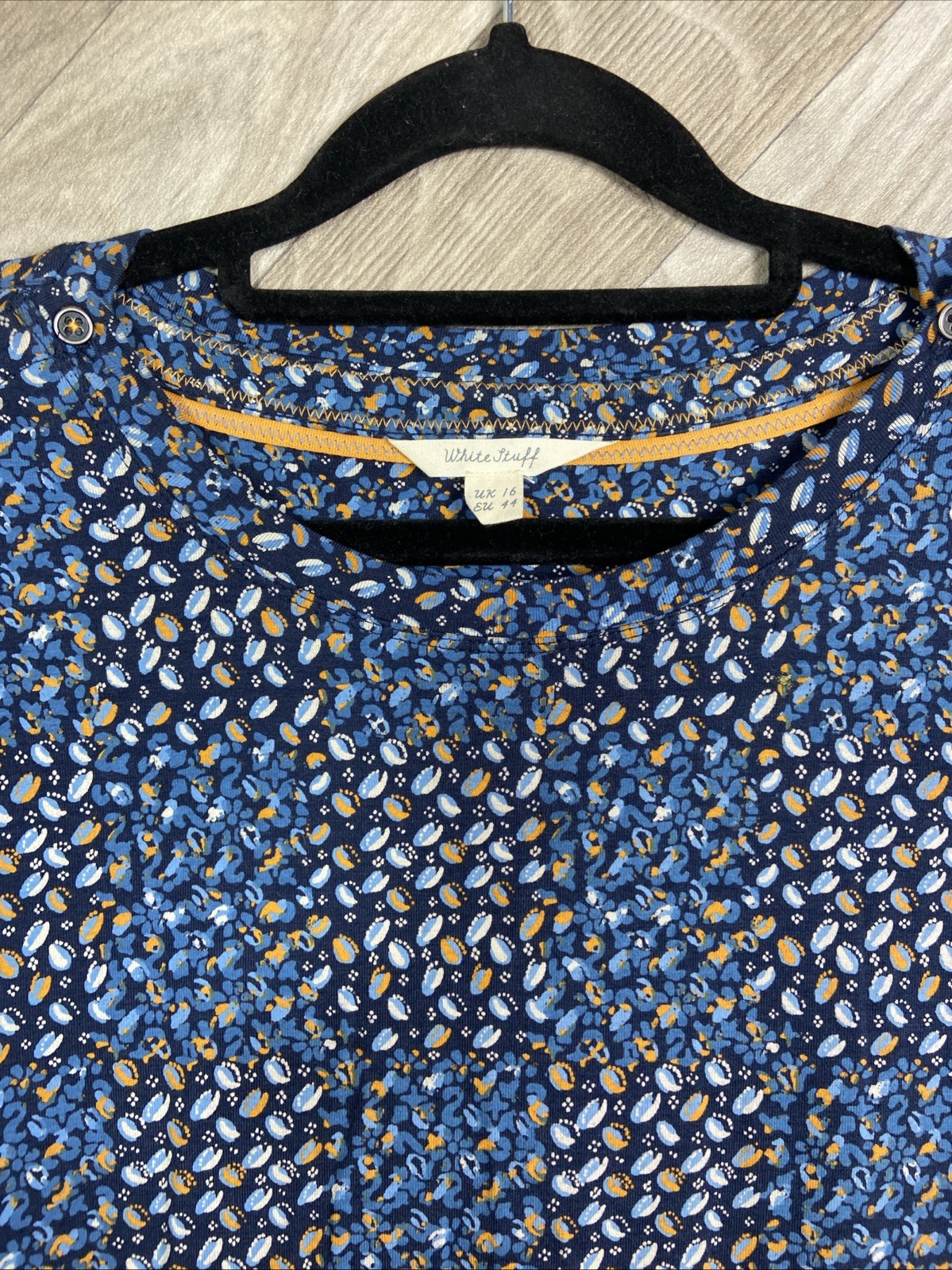 WHITE STUFF Patterned Blue Round Neck Midi Dress … - image 9