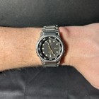 Seiko Sports 150 Quartz Men Watch Stainless Steel Black Dial Day-Date 5h23-6379
