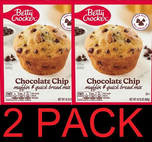 Betty Crocker Chocolate Chip Muffin & Quick Bread Mix  14.7 oz Box - 2 PACK