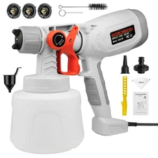Paint Sprayer 1400ml Hvlp Spray Gun Electric Spray Paint Gun W/3 Nozzles Car DIY