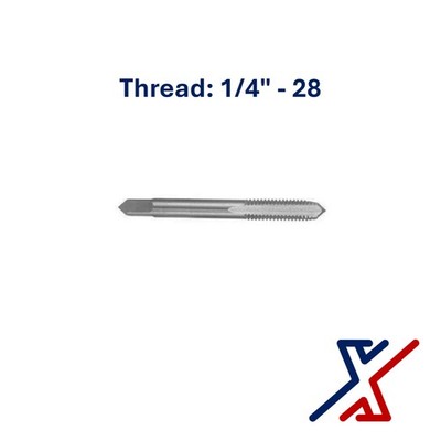 1/4'' - 28 Thread Cutting Carbon Steel Tap (1 Tap) by X1 Tools