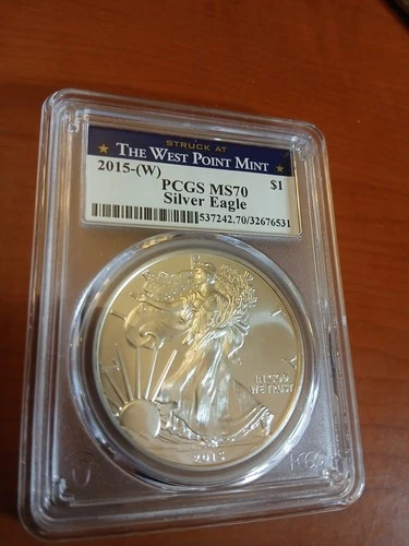 2015 American Silver Eagle Dollar  PCGS MS70 West Point Mint  .999 Fine Silver