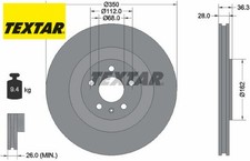 2x Bremsscheibe TEXTAR 92290405 2 Bremsscheiben Hinterachse Hinten