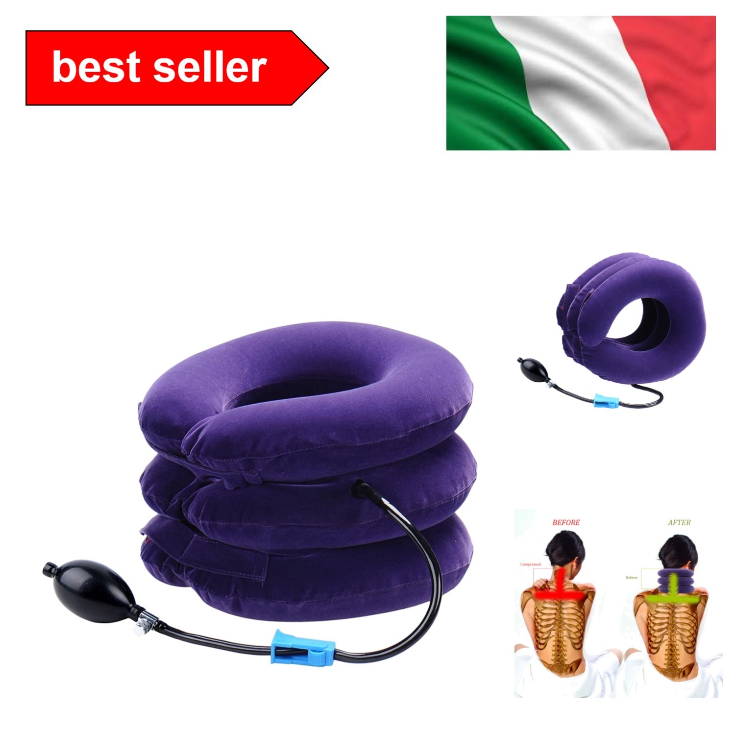 Cervical Neck Traction Device Inflatable: Sollievo Collo Professionale
