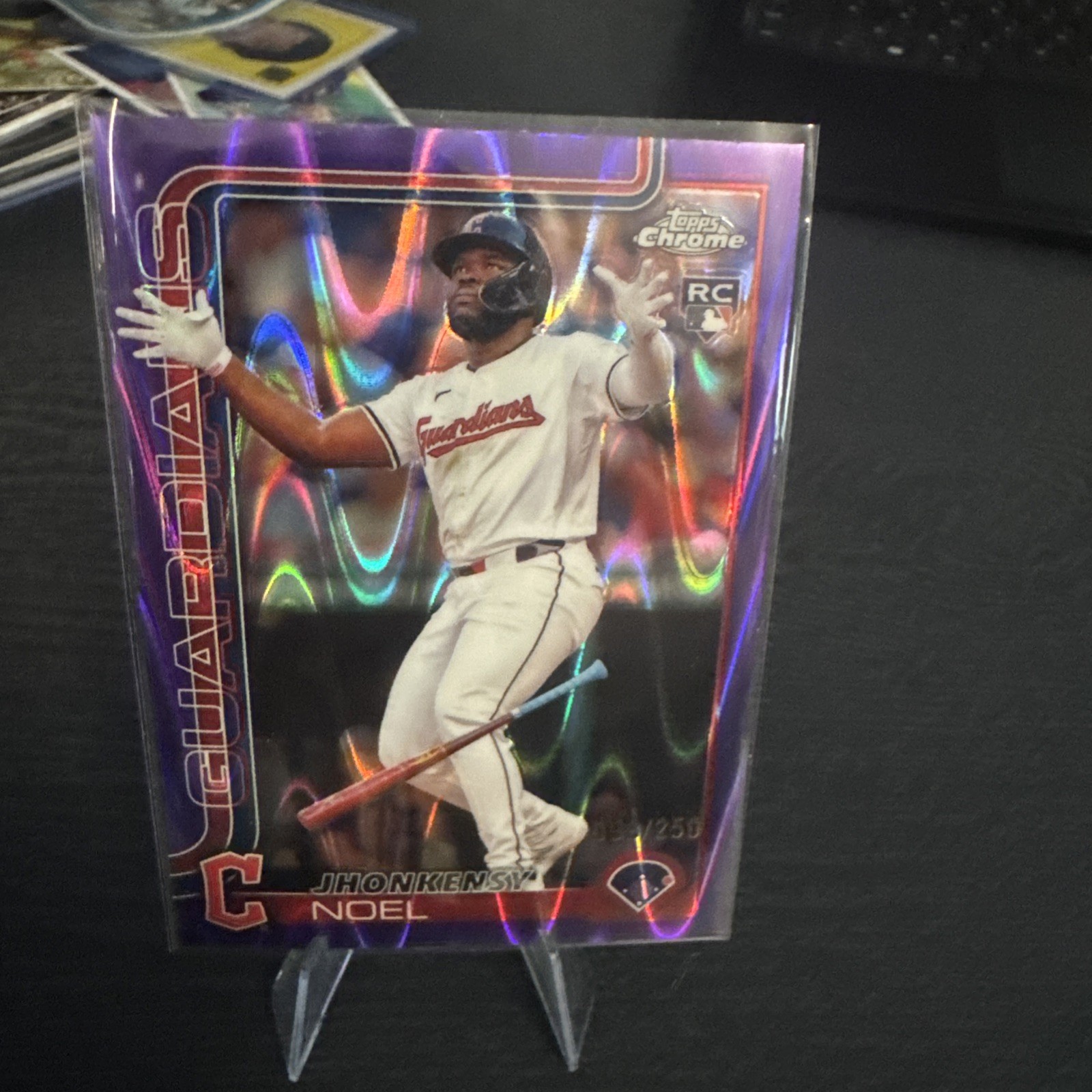 2025 Topps Chrome #291 Jhonkensy Noel Purple Raywave Refractors #/250 RC