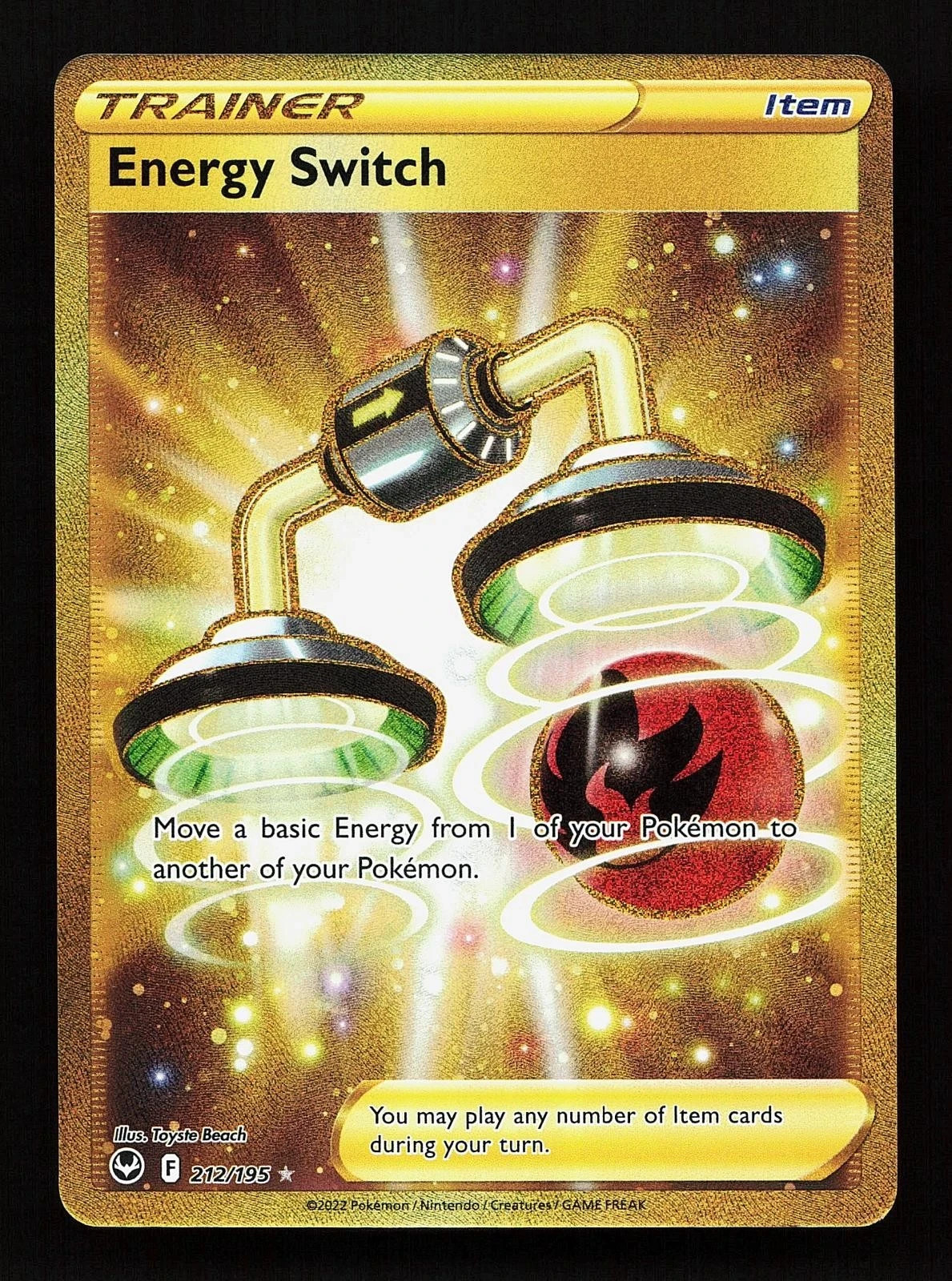 Energy Switch 212/195 Secret Rare Silver Tempest Pokemon Card