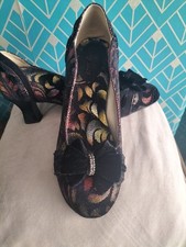 Ruby Shoo Size 7 Gorgeous Black & Glitter Court Shoes 2.5 " Heel