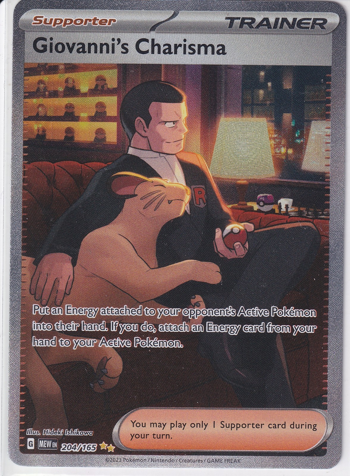 Giovanni's Charisma SIR 204/165 Sv: Scarlet & Violet 151 Pokemon TCG NM/MINT
