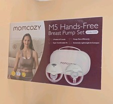 Momcozy M5 Hands-Free Double Electric Breast Pump Set with Accessories, White