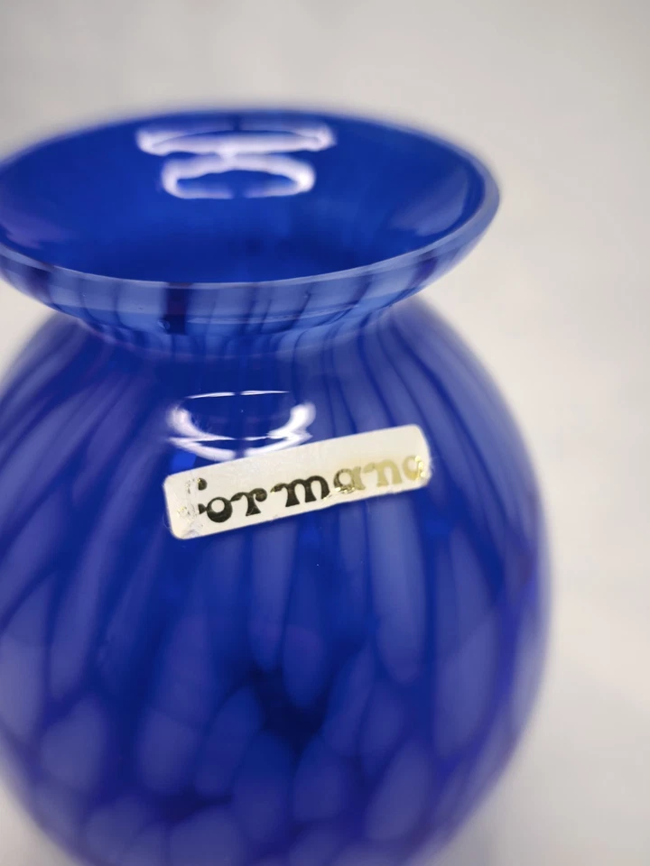 Formano Blau Mundgeblasen Vase Glasvase Dekovase - Bild 2 von 4