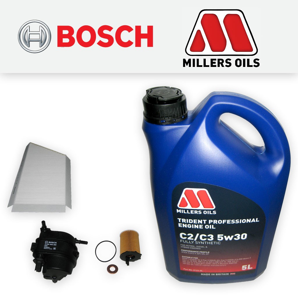 SERVICE KIT PEUGEOT 206 1.4 HDI 8V OIL FUEL CABIN FILTERS +5w30 FS OIL 2002-2007