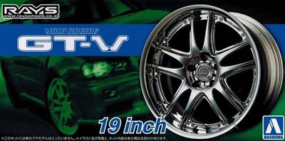 Aoshima # 71 Rays Wheels 54628 - Volk Racing GT-V - 19 Zoll Felgen & Reifen 1:24
