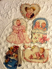 alte Oblaten Glanzbilder Konvolut schön Baby Kinder