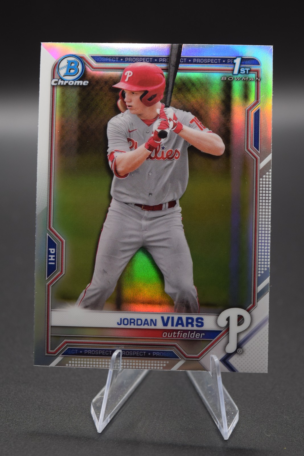 Jordan Viars 2021 Bowman Draft #BDC-132 Chrome Refractor Philadelphia Phillies