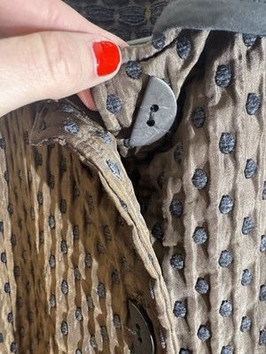 New Abstract Lagenlook Women S Brown Polka Dot Quilted Boho Artsy Office Unique