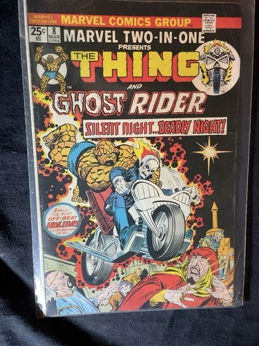 $1 VINTAGE COMICS MARVEL TWO IN ONE #8 COMIC BOOK THE THING GHOST RIDER