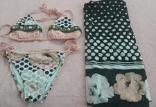 Luli Fama Bikini Set w/ Coverup NWOT XL