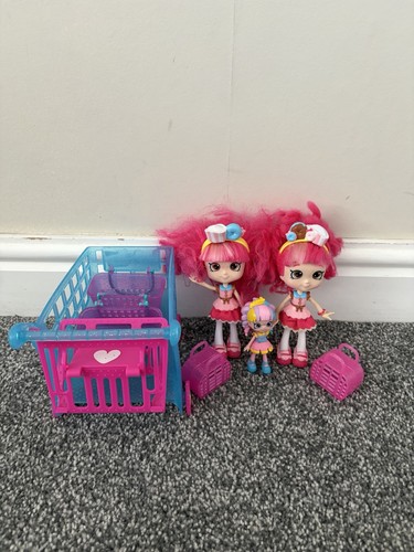 Shopkins Shoppies Dolls x3 & Trolley Bundle