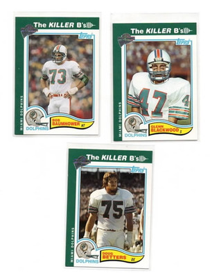(LOT OF 3) 2005 Topps NFL All-Time Fan Favorites THE KILLER B's  DOLPHINS