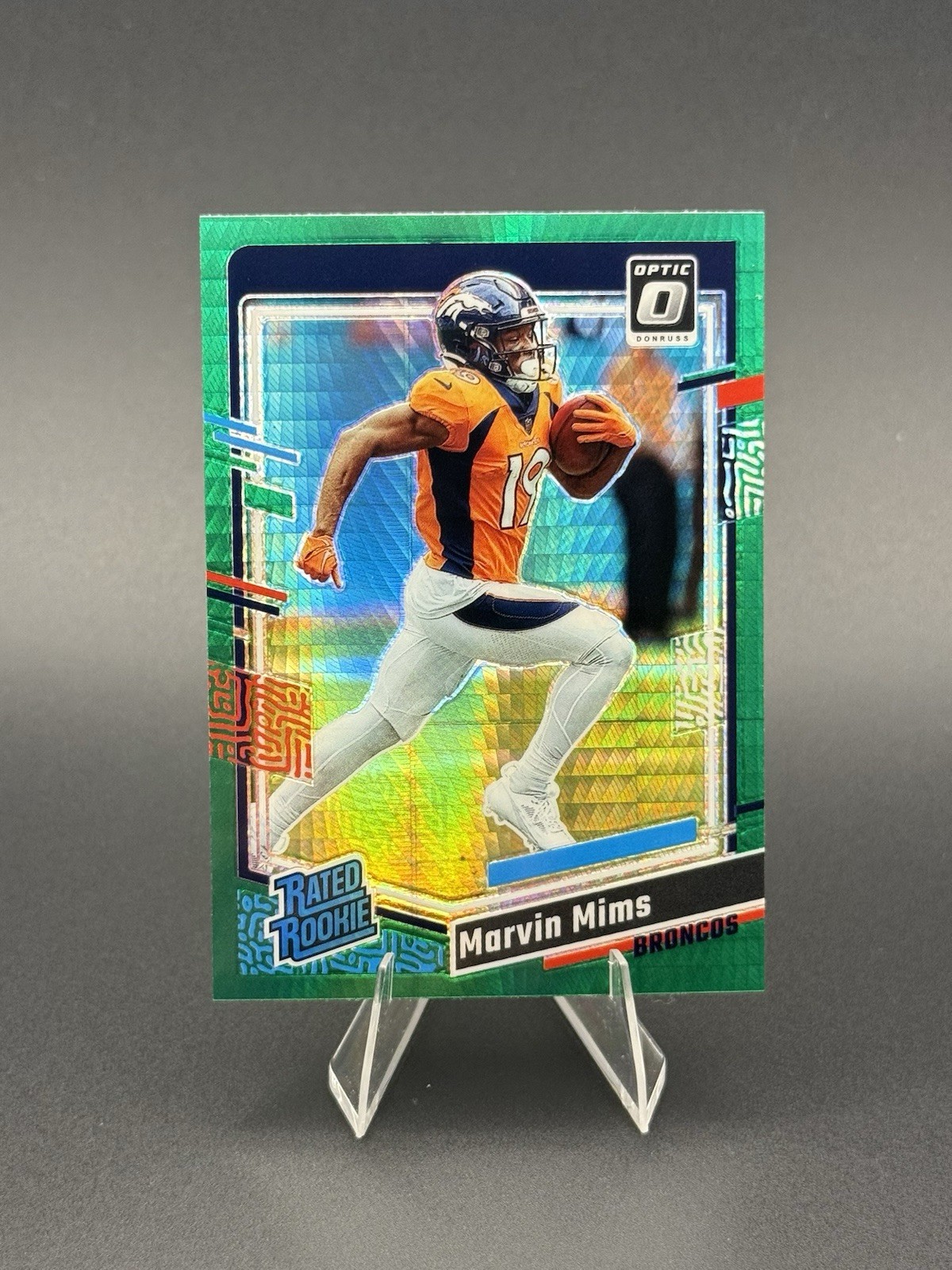 2023 Panini Donruss Optic - Rated Rookie Marvin Mims #231 Green Hyper Prizm (RC)