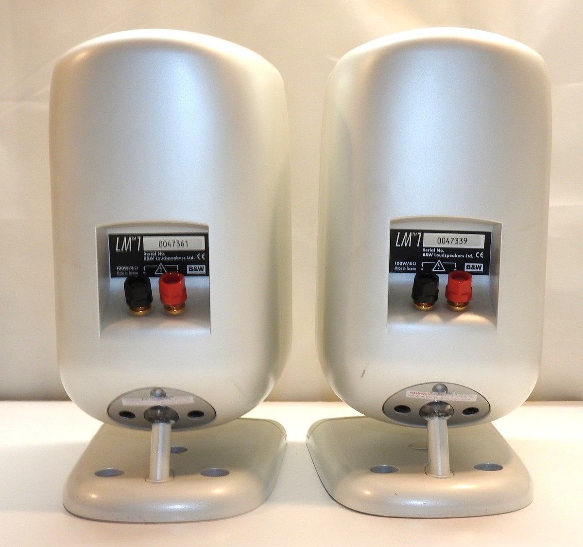 PAIR OF BOWERS AND WILKINS LM 1 WHITE SPEAKERS B&W LM1 LM-1