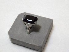 Womans .925 Sterling and Black Onyx Ring, Size 6.75. Includes Box