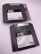 2 x Iomega PC100 Zip 100 Disks ~ 1 Loose / 1 Cased ~ IBM PC / MAC