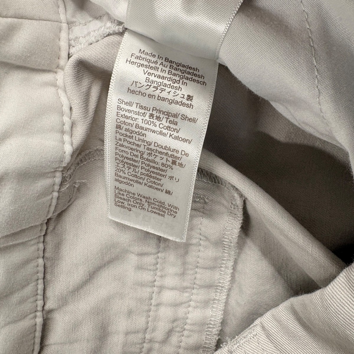 Short Chino J. Crew Femme – Blanc Cassé – Taille L (équivaut 32 US/10) – Occasion