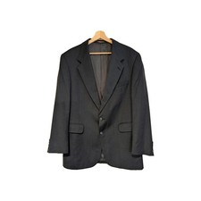 Evan Picone Men's Jacket Blazer 42L Dark Navy Blue Tweed Wool Half Lined