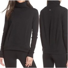 ALO Yoga Black Clarity Ribbed Mockneck Sweatshirt S