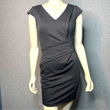 Bar III Shift Dress Womens Small Grey Stretchy Cap Sleeve Mini NEW