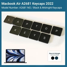 MacBook Air Replacement Key & Clip for A2681 M2 13" Midnight / Black 2022