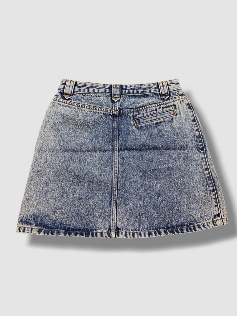 A.P.C|SKIRTS (Jupe annie Skirt (COGUU F06387 IAL)) $215 A.P.C. Women's Blue Jupe Faded Denim Mid-Rise Mini