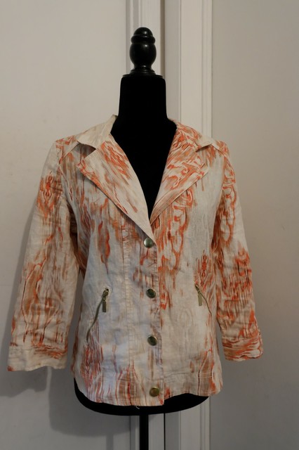 Chicos orange batik blazer/jacket size 0 | eBay