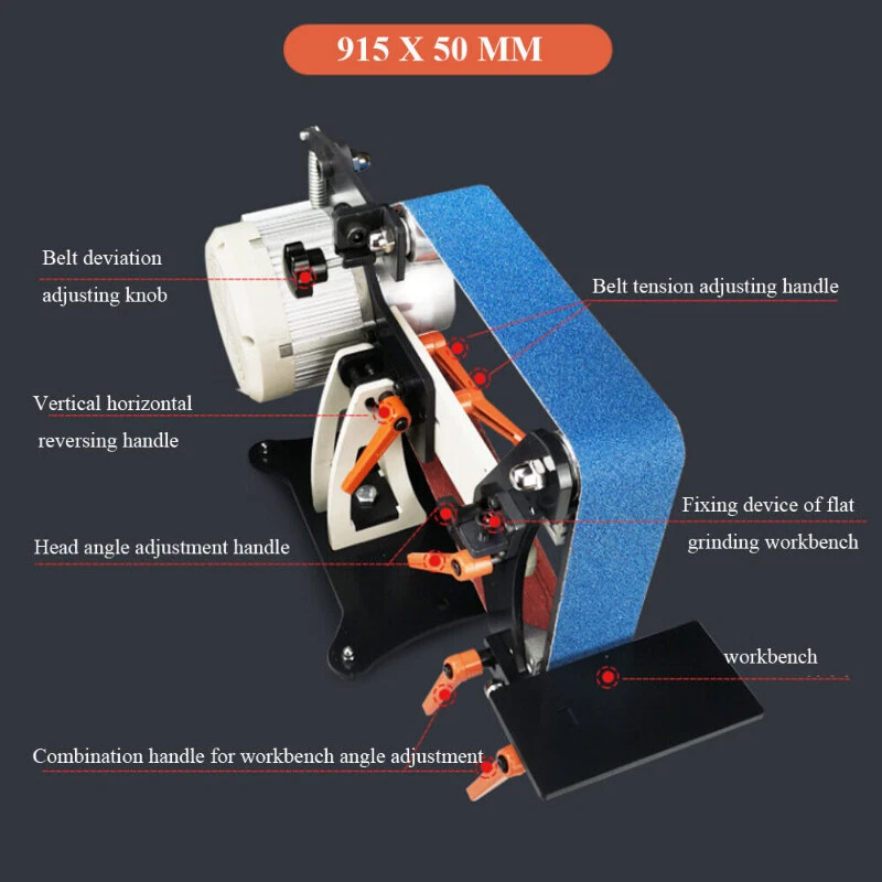 915x50MM 36"x2" Belt Sander Machine Polisher Sharpener Grinder Brushless Motor - Image 4 of 4