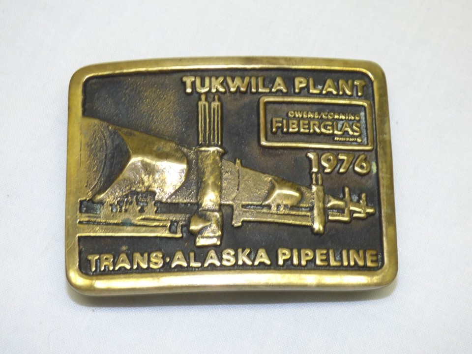 Trans Alaska Pipeline Tukwila Plant O/C Vtg Anacortes Solid Brass Belt